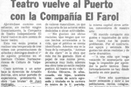 Teatro vuelve al puerto con la compañía El Farol.