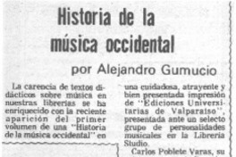 Historia de música occidental Historia de música occidental