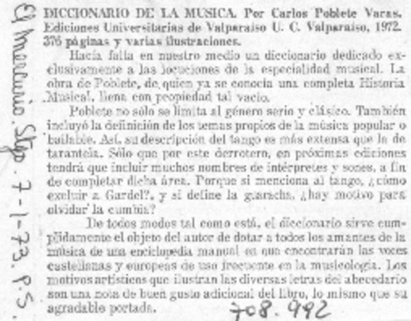 Diccionario de la música. Diccionario de la música.