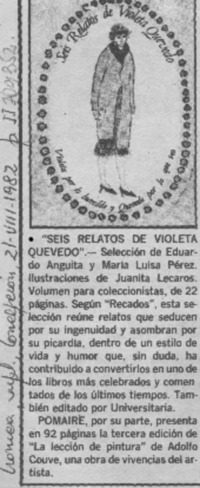 Seis relatos de Violeta Quevedo.