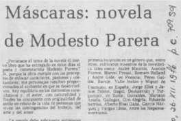 Máscaras: novela de Modesto Parera.