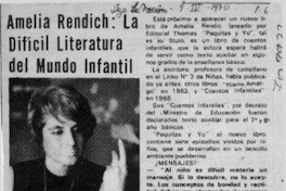 Amelia Rendich, la difícil literatura del mundo infantil