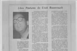 Libro póstumo de Erich Rosenrauch