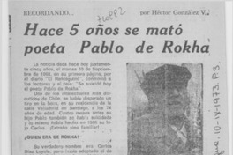 Hace 5 años se mató poeta Pablo de Rokha