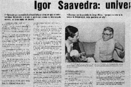 Igor Saavedra: universitario por esencia : [entrevistas]