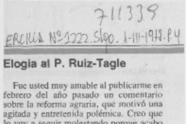 Elogia al P. Ruiz-Tagle