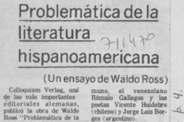 Problemática de la literatura hispanoamericana.