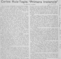 Carlos Ruiz-Tagle: "Primera instancia"