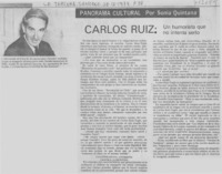 Carlos Ruiz: un humorista que no intenta serlo : [entrevista]