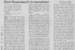 Erich Rosenrauch, in memóriam