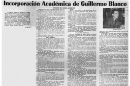 Incorporación académica de Guillermo Blanco