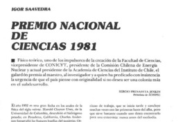 Premio Nacional de Ciencias 1981: [entrevista]