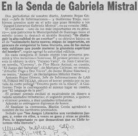 En la senda de Gabriela Mistral.