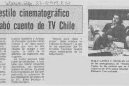 Con estilo cinematográfico se grabó cuento de TV Chile.