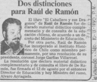 Dos distinciones para Raúl de Ramón.