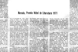 Neruda, Premio Nobel de Literatura 1971