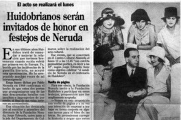 Huidobrianos serán invitados de honor en festejo de Neruda.