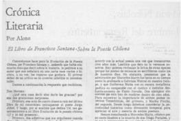 El libro de Franciso Santana sobre la poesía chilena