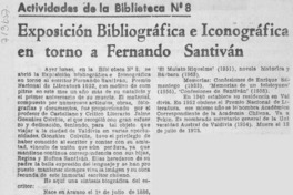 Exposición bibliográfica de iconografía en torno a Fernando Santiván.
