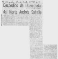 Despedido de universidad del norte Andrés Sabella.
