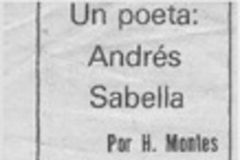 Un poeta Andrés Sabella