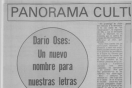 Dario Oses, un nuevo nombre para nuestras letras: [entrevista]