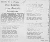 Tres sonetos para Augusto Santelices