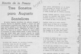 Tres sonetos para Augusto Santelices
