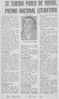 Se suicidó Pablo de Rokha, Premio Nacional Literatura.