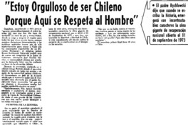 Estoy orgulloso de ser chileno porque aquí se respeta al hombre".