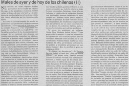 Males de ayer y de hoy de los chilenos (II)