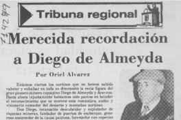 Merecida recordación a Diego de Almeyda
