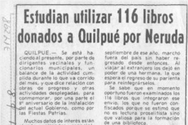 Estudian utilizar 116 libros donados a Quilpué por Neruda.