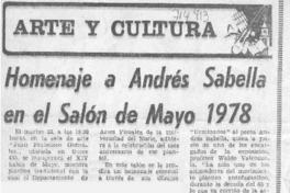Homenaje a Andrés Sabella en el Salón de Mayo 1978.