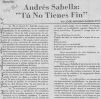 Andrés Sabella: "Tú no tienes fin"