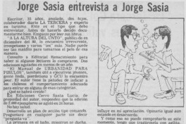 Jorge Sasía entrevista Jorge Sasía : [entrevistas]