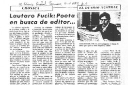 Lautaro Fucik: poeta en busca de editor...