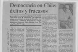 Democracia en Chile, éxitos y fracasos.