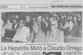La hepatitis mató a Claudio Orrego.