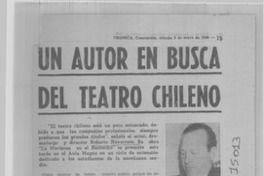 Un autor en busca del teatro chileno.