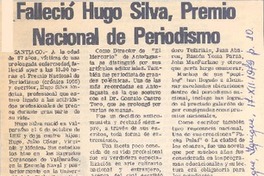 Falleció Hugo Silva, Premio Nacional de Periodismo.