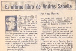 El último libro de Andrés Sabella