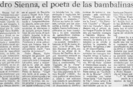 Pedro Sienna, el poeta de las bambalinas.