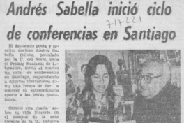 Andrés Sabella inició ciclo de conferencias en Santiago.