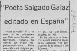 Poeta Salgado Galaz editado en España"