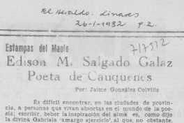 Edison M. Salgado Galaz poeta de Cauquenes