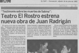 Teatro El Rostro estrena nueva obra de Juan Radrigán.
