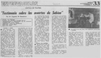"Testimonio sobre las muertes de Sabina"