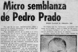 Micro semblanza de Pedro Prado