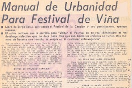 Manual de urbanidad para el festival de Viña.